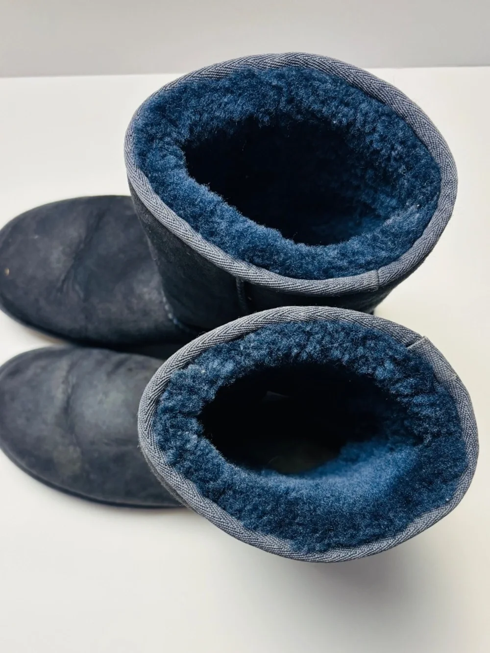 UGG Australia Classic Short Navy Blue Suede Sheepskin Boots Women’s Size 6